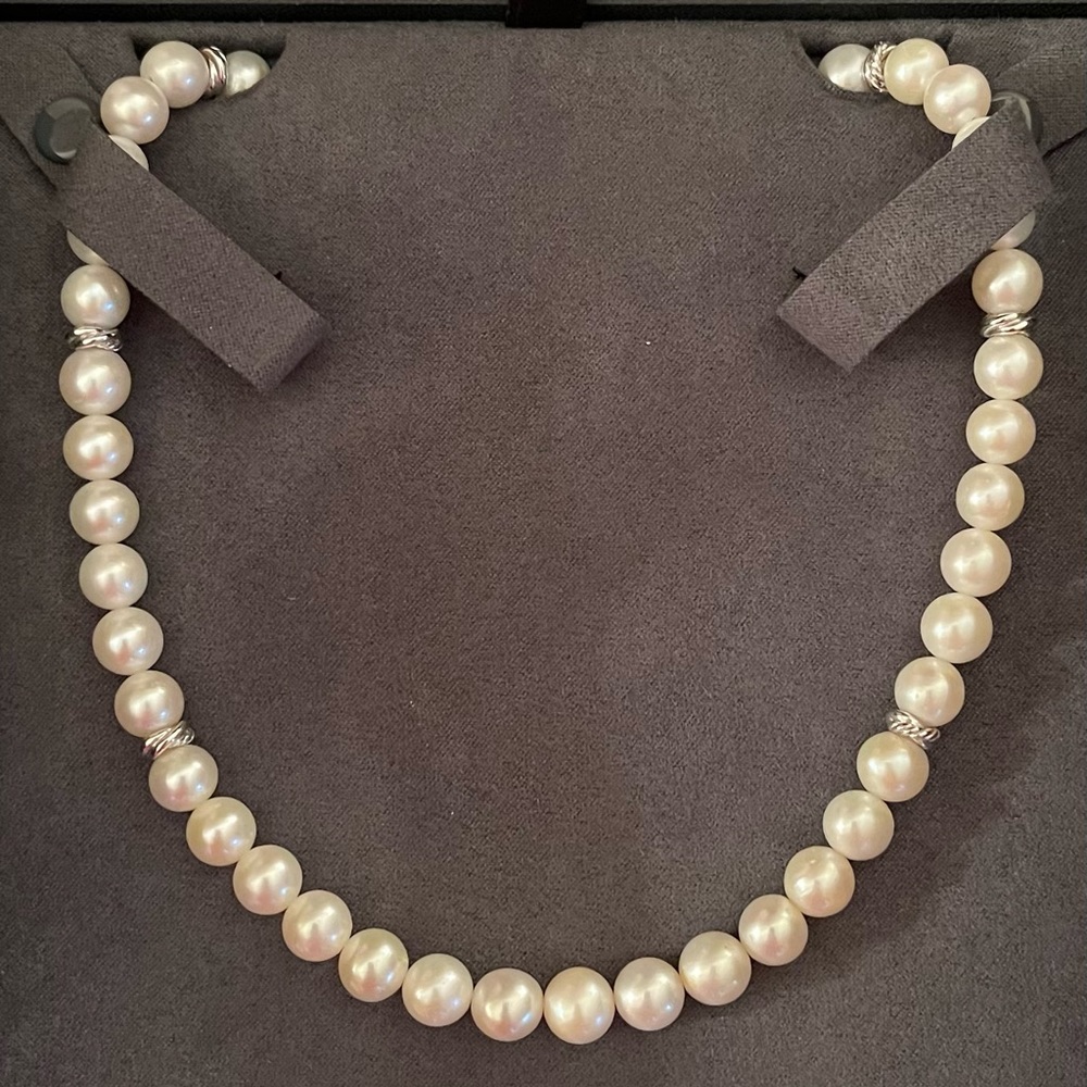 DAVID YURMAN Crossover Pearl and Silver Necklace